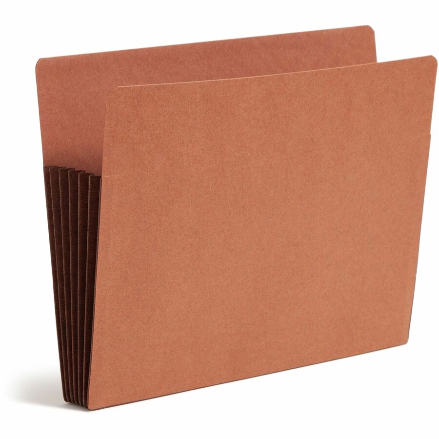 Smead Straight Tab Cut Letter Recycled File Pocket - 8 1/2" x 11" - 5 1/4" Expansion - 12.5 pt. - 2 Plys - Dark Brown - Embossed - 30% Recycled - 10 / Box