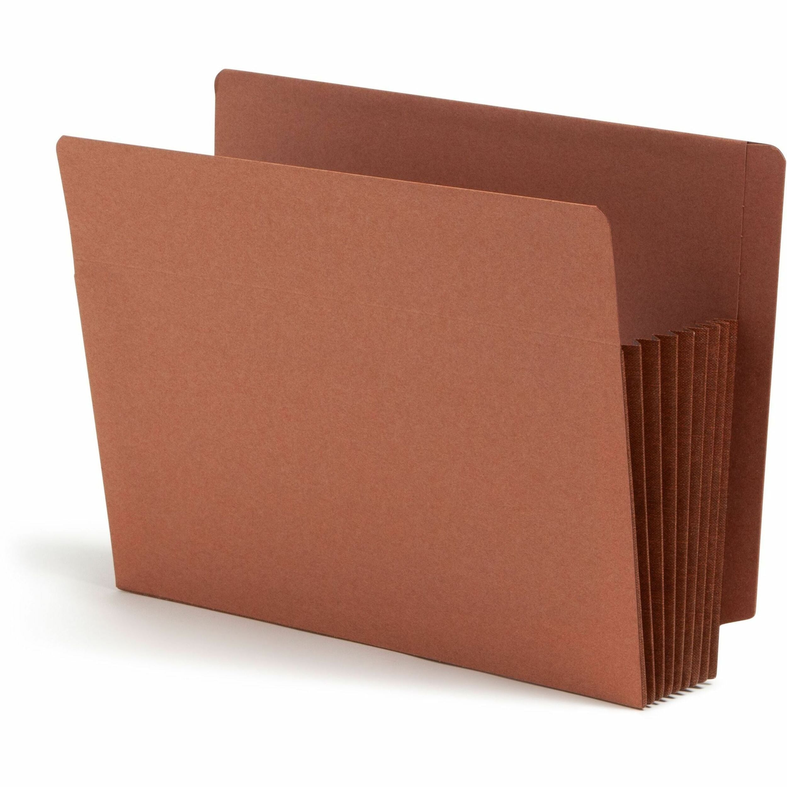 Smead TUFF Straight Tab Cut Letter Recycled File Pocket - 8 1/2" x 11" - 7" Expansion - 16.5 pt. - 2 Plys - Redrope - Rip Resistant, Tear Resistant, Reinforced Tab, Heavyweight Cover - 30% Recycled - 5 / Box