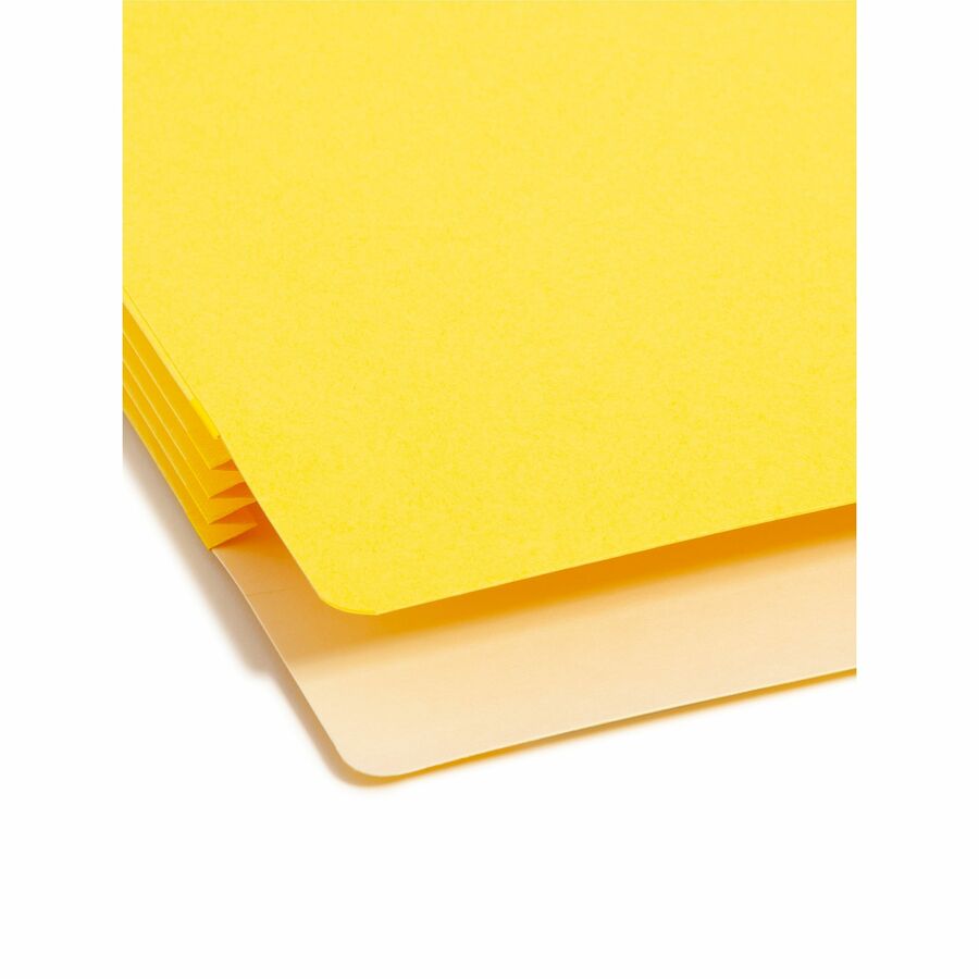 Smead Straight Tab Cut Letter Recycled File Pocket - 8 1/2" x 11" - 3 1/2" Expansion - Card Stock - Yellow, Green, Red, Blue, Redrope - Tear Resistant - 10% Recycled - 5 / Pack