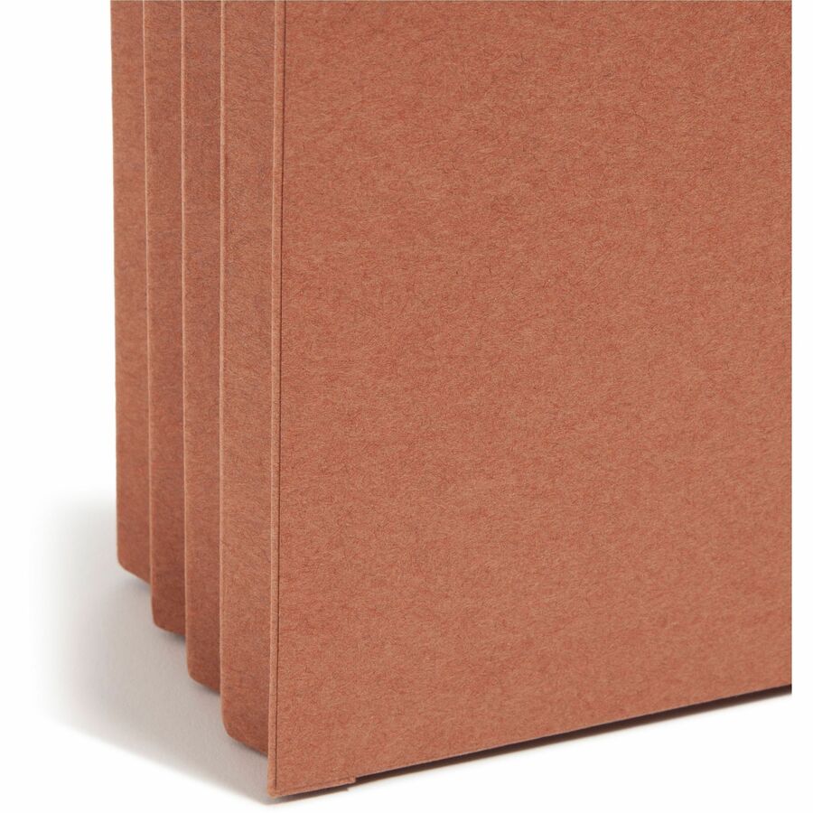 Smead 2/5 Tab Cut Legal Recycled File Pocket - 8 1/2" x 14" - 3 1/2" Expansion - Right Tab Position - 9 pt. - Redrope - Tear Resistant, Reinforced Gusset, Durable - 30% Recycled - 25 / Box