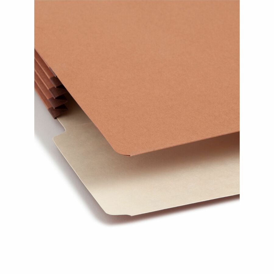 Smead Legal Recycled File Pocket - 8 1/2" x 14" - 3 1/2" Expansion - End Tab Location - Redrope - Reinforced - 30% Recycled - 10 / Box