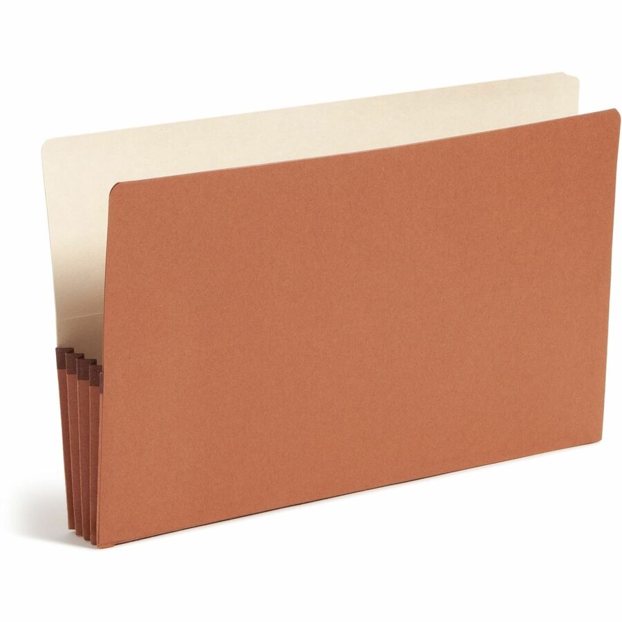 Smead Legal Recycled File Pocket - 8 1/2" x 14" - 3 1/2" Expansion - End Tab Location - Redrope - Reinforced - 30% Recycled - 10 / Box