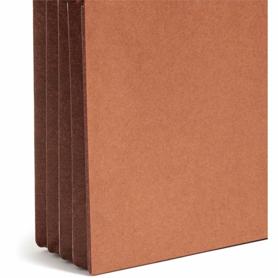 Smead Straight Tab Cut Legal Recycled File Pocket - 8 1/2" x 14" - 3 1/2" Expansion - 1 Pocket(s) - End Tab Location - Top Tab Position - 2 Plys - Dark Brown - 30% Recycled - 10 / Box