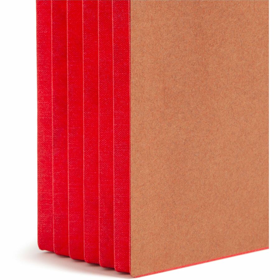 Smead TUFF Pocket Straight Tab Cut Legal Recycled File Pocket - 8 1/2" x 14" - 5 1/4" Expansion - 12.5 pt. - 2 Plys - Tyvek, Redrope - Red - Embossed - 30% Recycled - 10 / Box