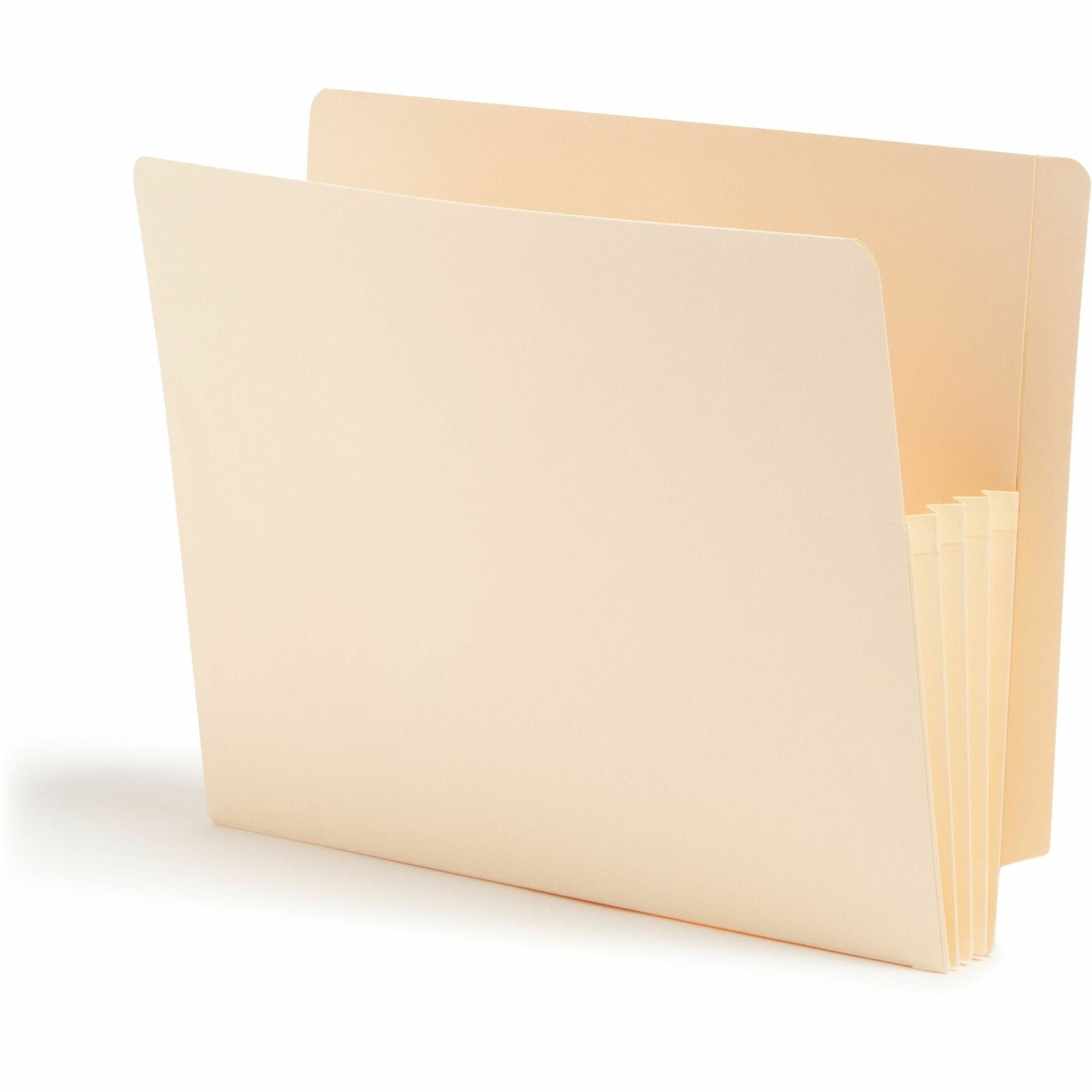 Smead Straight Tab Cut Letter Recycled File Pocket - 8 1/2" x 11" - 3 1/2" Expansion - 2 Plys - Manila - Embossed - 10% Recycled - 25 / Box