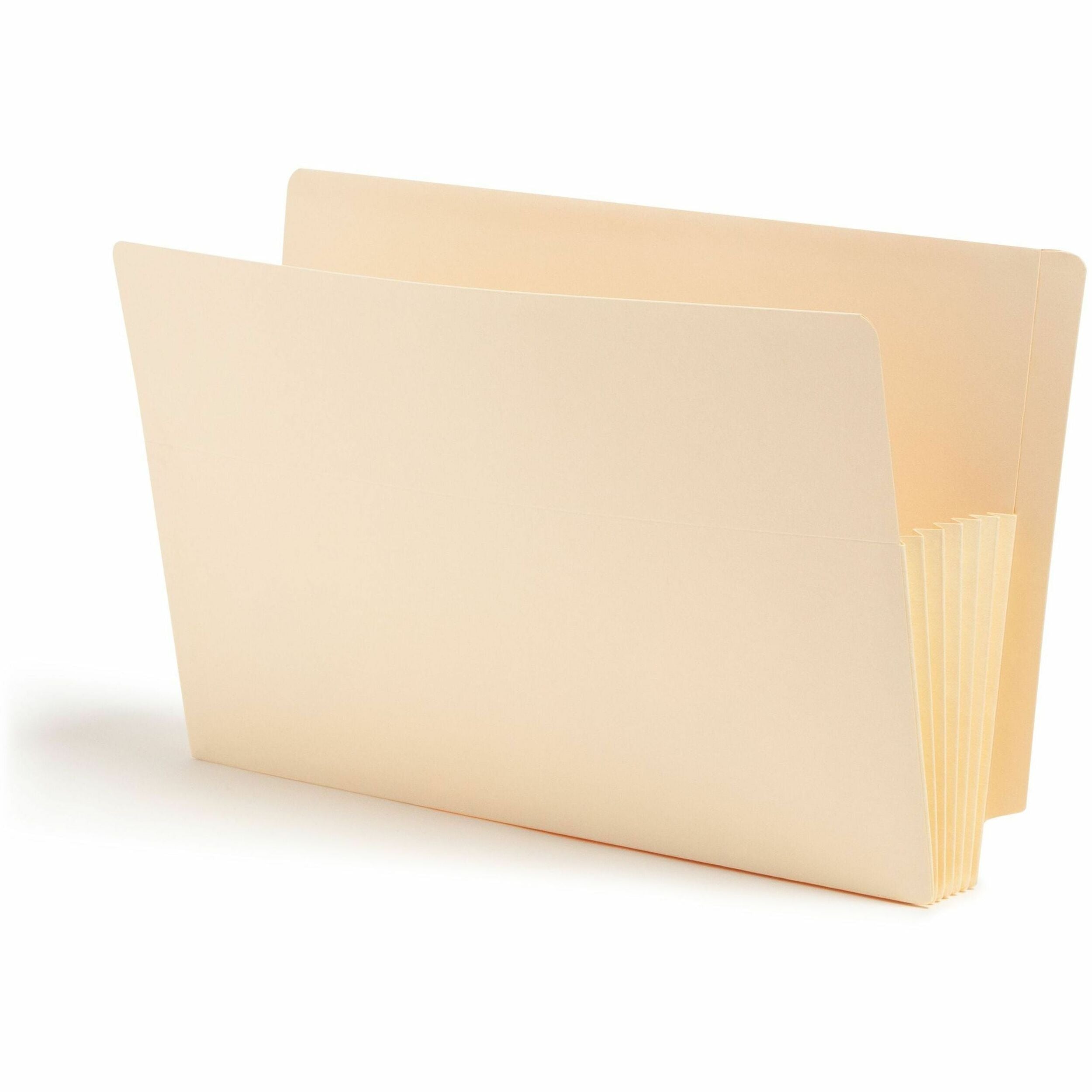 Smead Straight Tab Cut Legal Recycled File Pocket - 8 1/2" x 14" - 5 1/4" Expansion - 11 pt. - 2 Plys - Manila - Reinforced Gusset, Embossed - 10% Recycled - 10 / Box