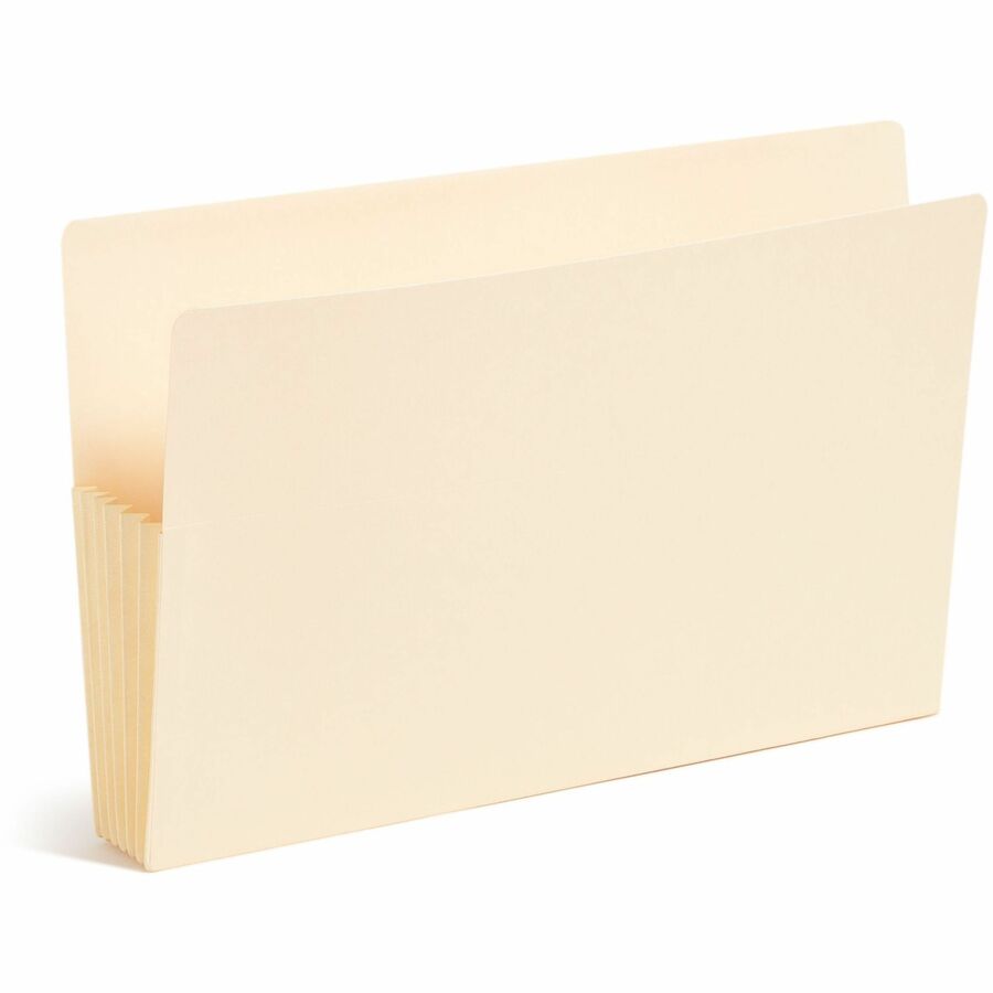 Smead Straight Tab Cut Legal Recycled File Pocket - 8 1/2" x 14" - 5 1/4" Expansion - 11 pt. - 2 Plys - Manila - Reinforced Gusset, Embossed - 10% Recycled - 10 / Box