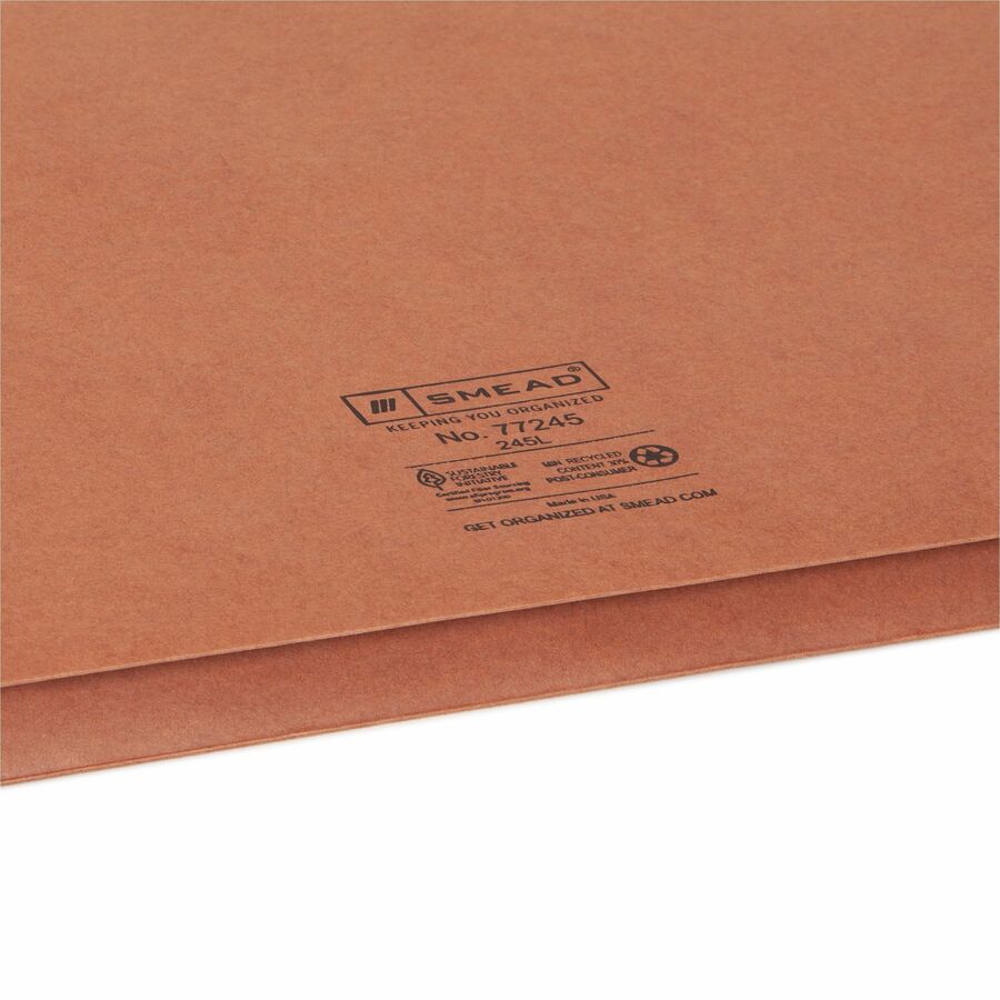 Smead Legal Recycled File Wallet - 8 1/2" x 14" - 600 Sheets Capacity - 2" Expansion - 12.5 pt. - Redrope - Redrope - Elastic Closure, Heavy Duty, Flap Closure - 30% Recycled - 1 Each