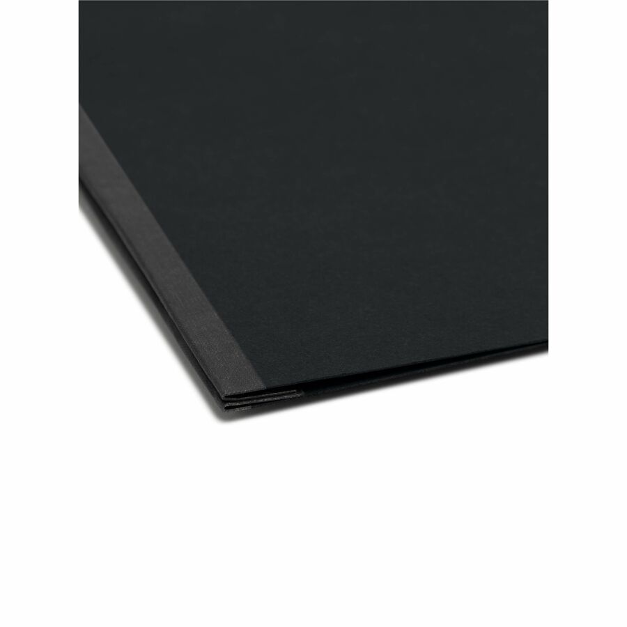 Smead Premium Pressboard Legal Recycled Fastener Folder - 8 1/2" x 14" - 2" Expansion - 1 Fastener(s) - 2" for Folder - 25 pt. - Pressboard - Black - Reinforced Hinge, Heavy Duty, Moisture Resistant, Stain Resistant, Rounded Corner - 100% Recycled - 1 ...