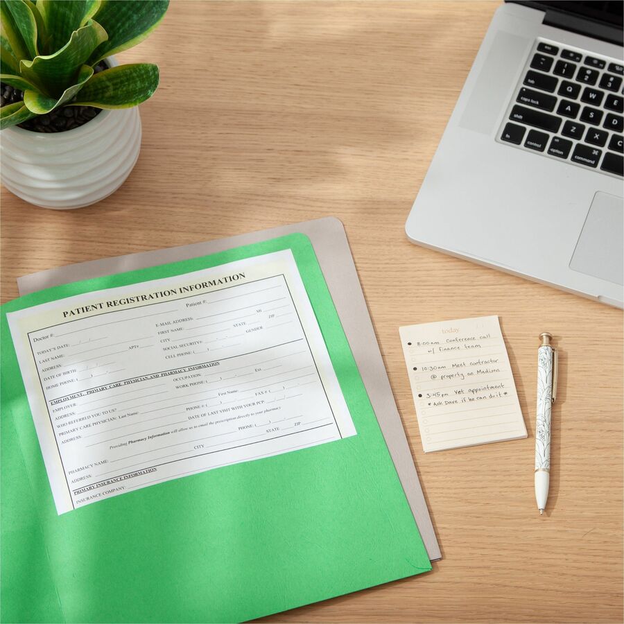 Smead Letter Recycled Pocket Folder - 8 1/2" x 11" - 2 Pocket(s) - 11 pt. - Leatherette - Blue, Dark Blue, Gray, Green, Red, Yellow - 10% Recycled - 25 / Box
