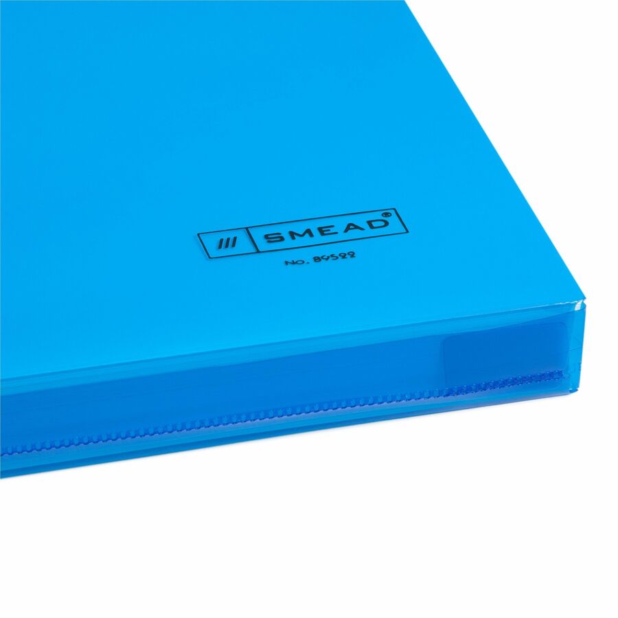 Smead Ultracolor Letter File Pocket - 8 1/2" x 11" - 200 Sheets Capacity - 1 1/4" Expansion - Polypropylene - Blue - 5 / Pack
