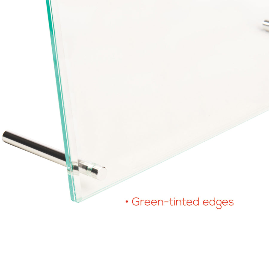 Deflecto Superior Image Beveled Edge Sign Holder - 8.5" Width x 12.6" Height x 3.4" Depth - Rectangular Shape - Lightweight, Self-standing, Beveled Edge - Clear - 1 Each