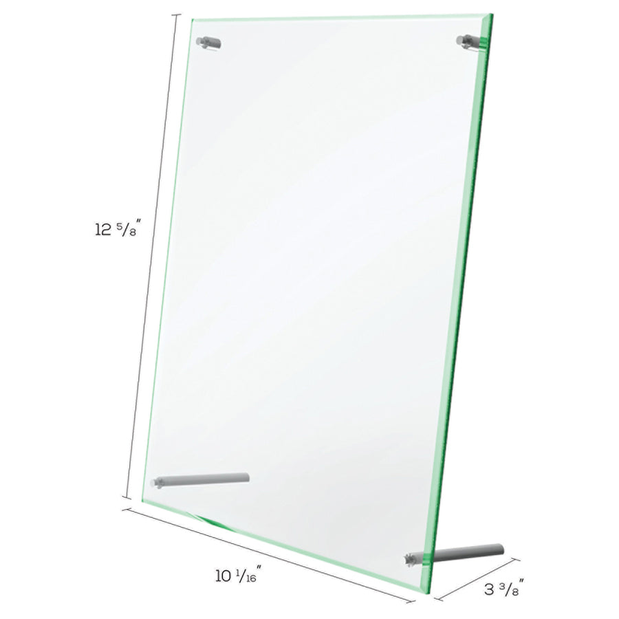 Deflecto Superior Image Beveled Edge Sign Holder - 8.5" Width x 12.6" Height x 3.4" Depth - Rectangular Shape - Lightweight, Self-standing, Beveled Edge - Clear - 1 Each