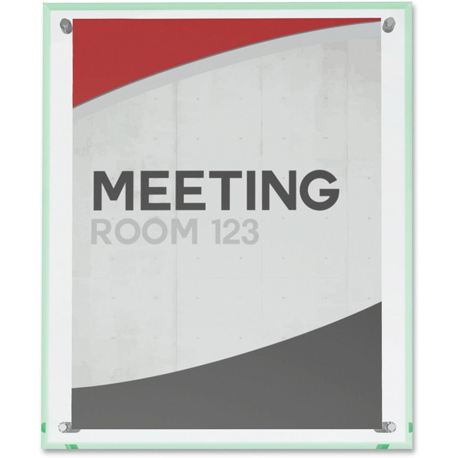 Deflecto Superior Image Beveled Edge Sign Holder - 8.5" Width x 12.6" Height x 3.4" Depth - Rectangular Shape - Lightweight, Self-standing, Beveled Edge - Clear - 1 Each