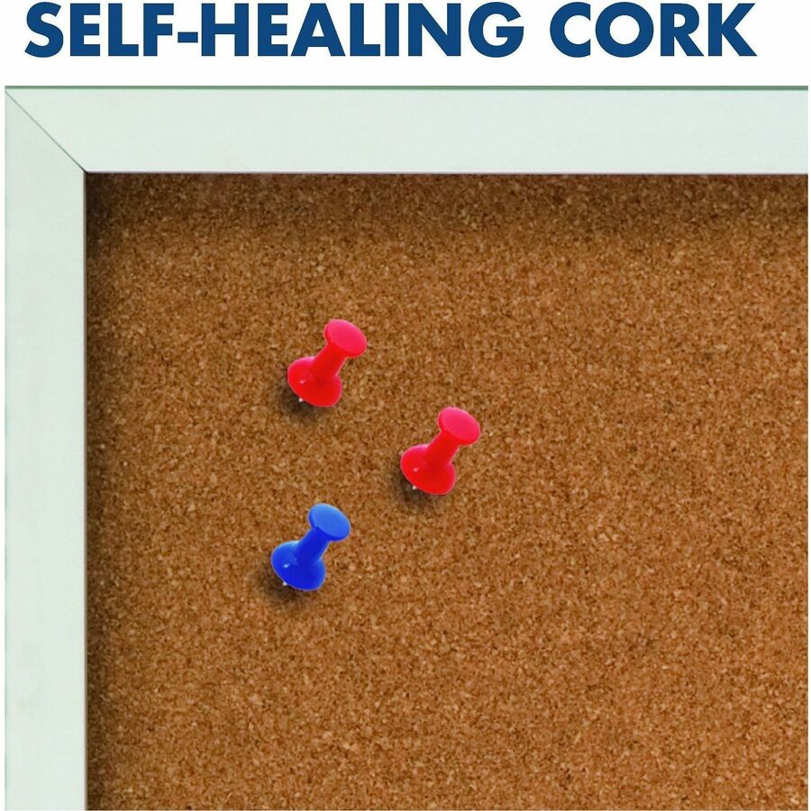 Quartet Enclosed Bulletin Board for Indoor Use - 36" Board Height x 72" Board Width - Natural Cork Surface - Hinged, Self-healing, Shatter Proof - Aluminum Frame - 1 Each
