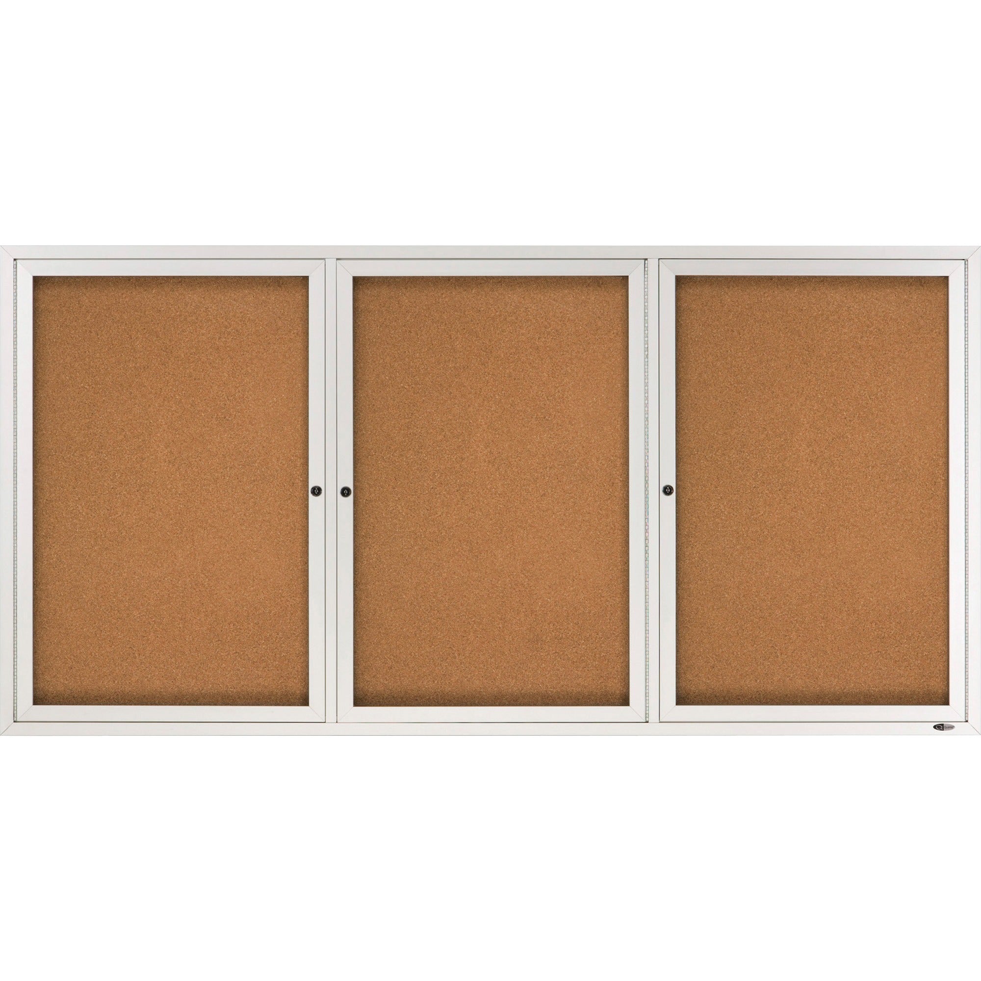 Quartet Enclosed Bulletin Board for Indoor Use - 36" Board Height x 72" Board Width - Natural Cork Surface - Hinged, Self-healing, Shatter Proof - Aluminum Frame - 1 Each