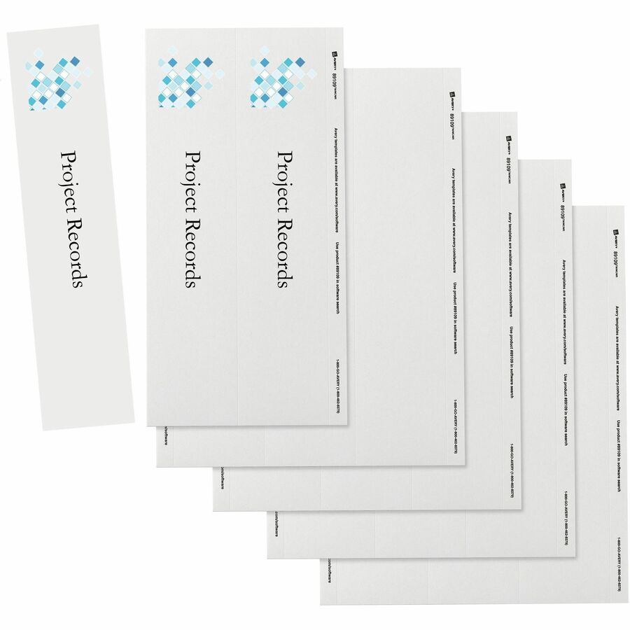 Avery&reg; Binder Spine Inserts, 3 Inch Binders, 15 Inserts (89109) - 3.5" Width - 15 Capacity - For 3" Sheet - 3 x Rings - Ring Binder - Bright White - Card Stock