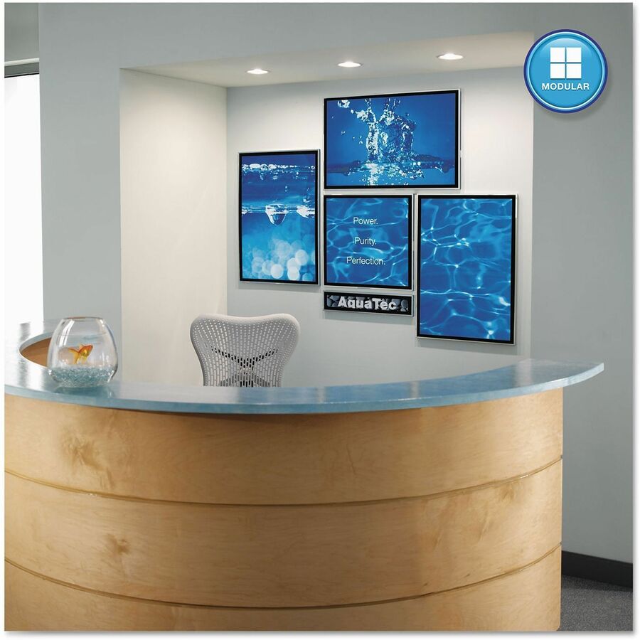 Quartet Matrix Whiteboard - 16" Board Height x 23" Board Width - White Surface - Magnetic, Durable - Silver Aluminum Frame - 1 Each
