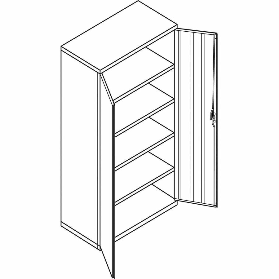 HON Assembled 72" High Storage Cabinet - 36" Width x 24" Depth x 72" Height - 5 x Shelf(ves) - 2 x Front Open Door(s) - 250 lb Load Capacity - Security Lock - Charcoal - Steel
