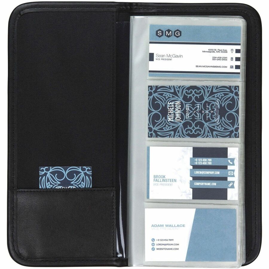 Samsill Sterling Business Card File - 160 Capacity - Stitched