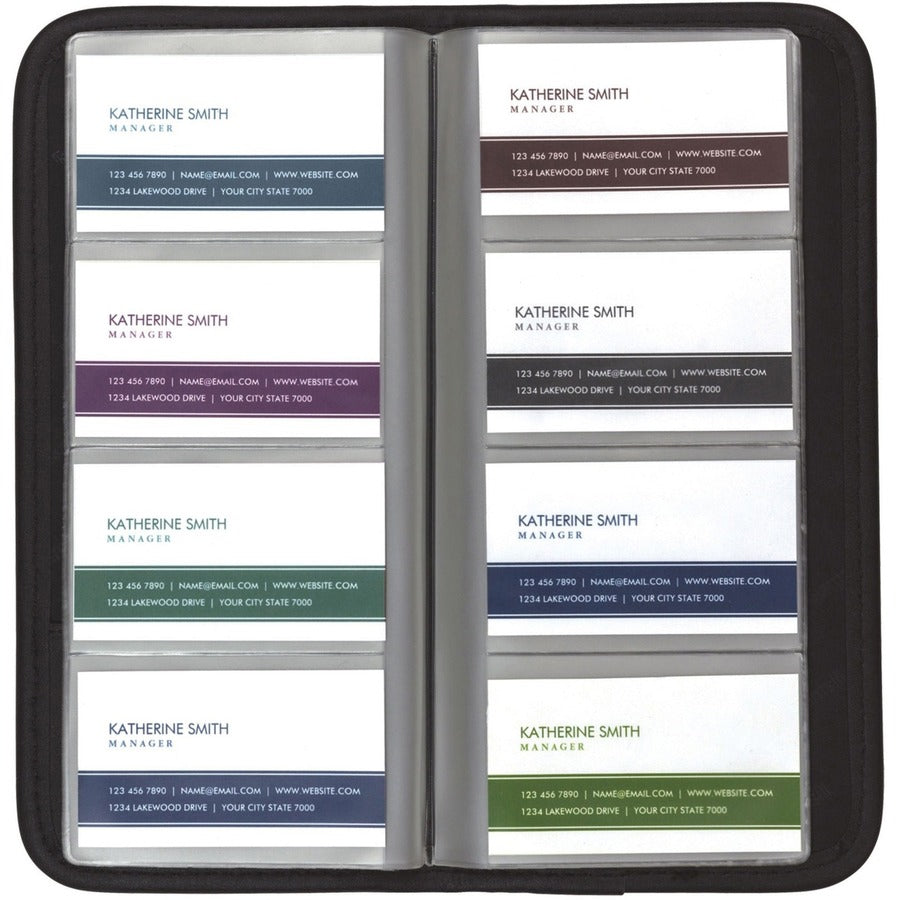 Samsill Sterling Business Card File - 160 Capacity - Stitched