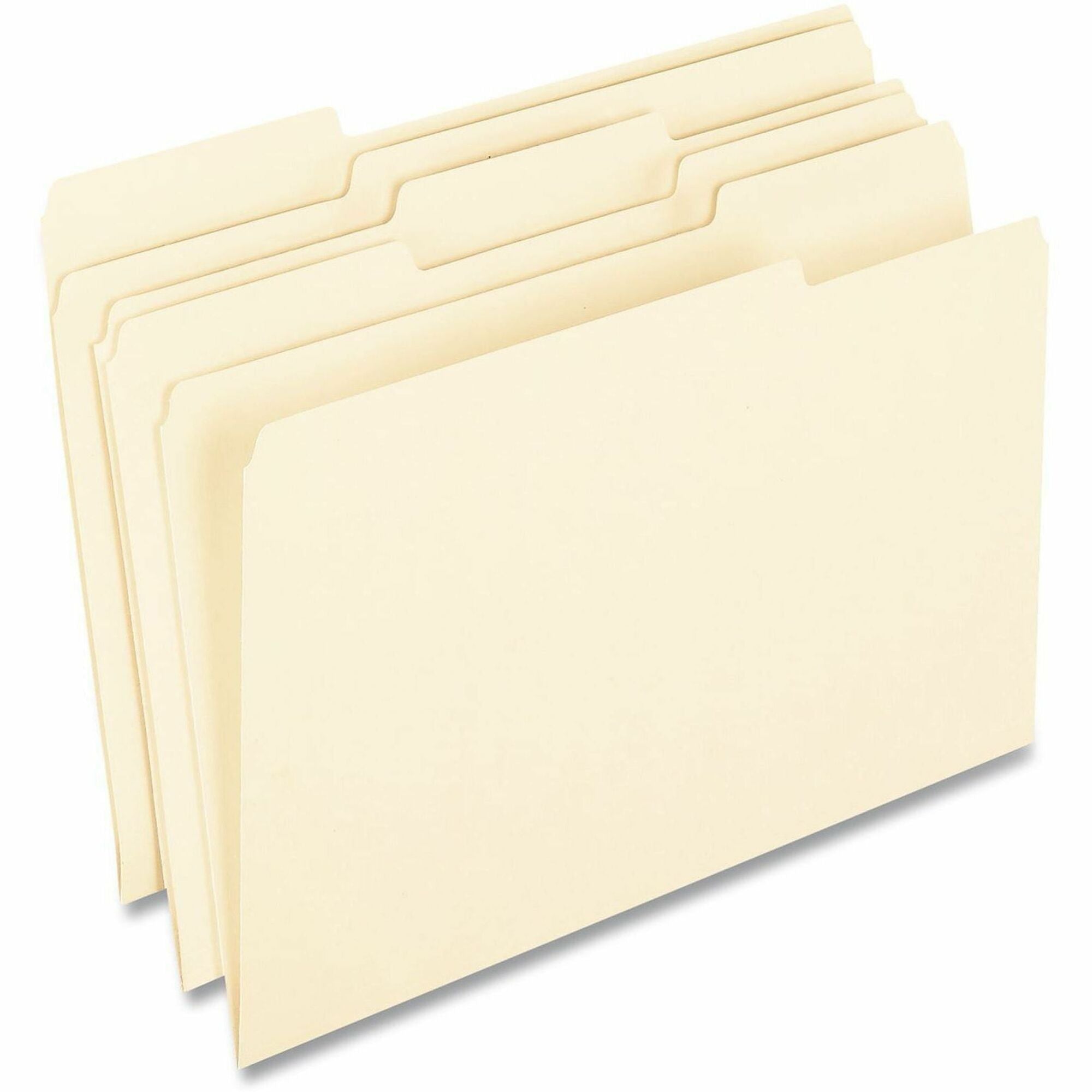 Pendaflex 1/3 Tab Cut Legal Recycled Top Tab File Folder - 8 1/2" x 14" - 1/2" Expansion - Top Tab Location - Assorted Tab Position - 11 pt. - Manila - Manila - 100% Recycled - 100 / Box