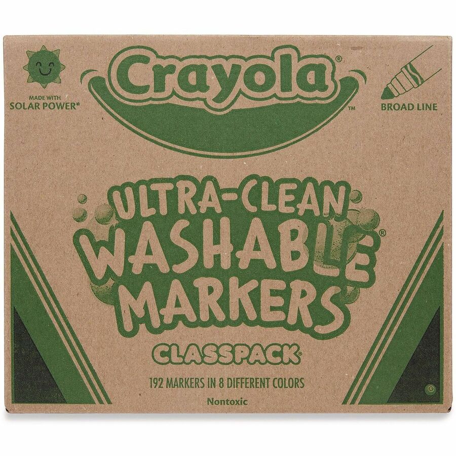 Crayola Classpack Washable Marker - Fine Marker Point - Washable - Assorted Ink - Water Based - 1 / Box