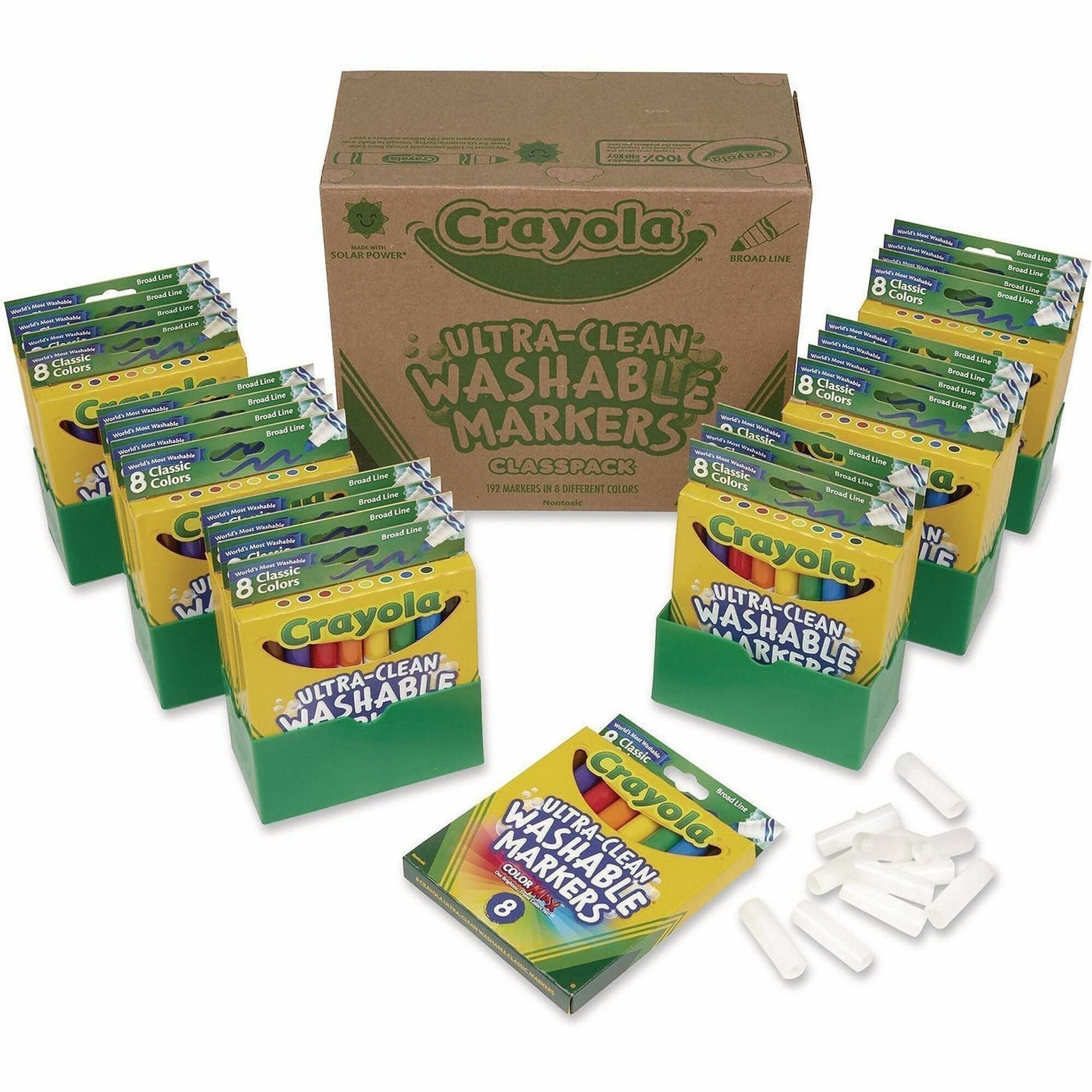 Crayola Classpack Washable Marker - Fine Marker Point - Washable - Assorted Ink - Water Based - 1 / Box