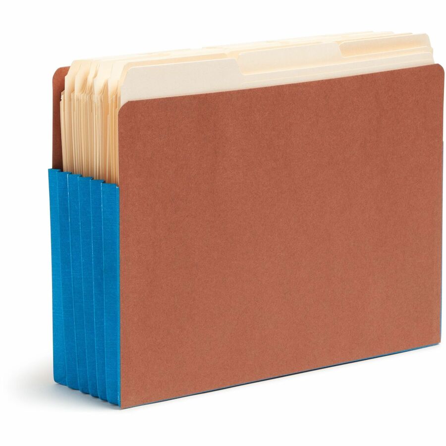 Smead Redrope End Tab File Pockets - 8 1/2" x 11" - 5 1/4" Expansion - 2 Plys - Redrope - Blue - Closed Sides, Reinforced Tab, Reinforced Gusset, Tear Proof - 30% Paper Recycled - 10 / Box
