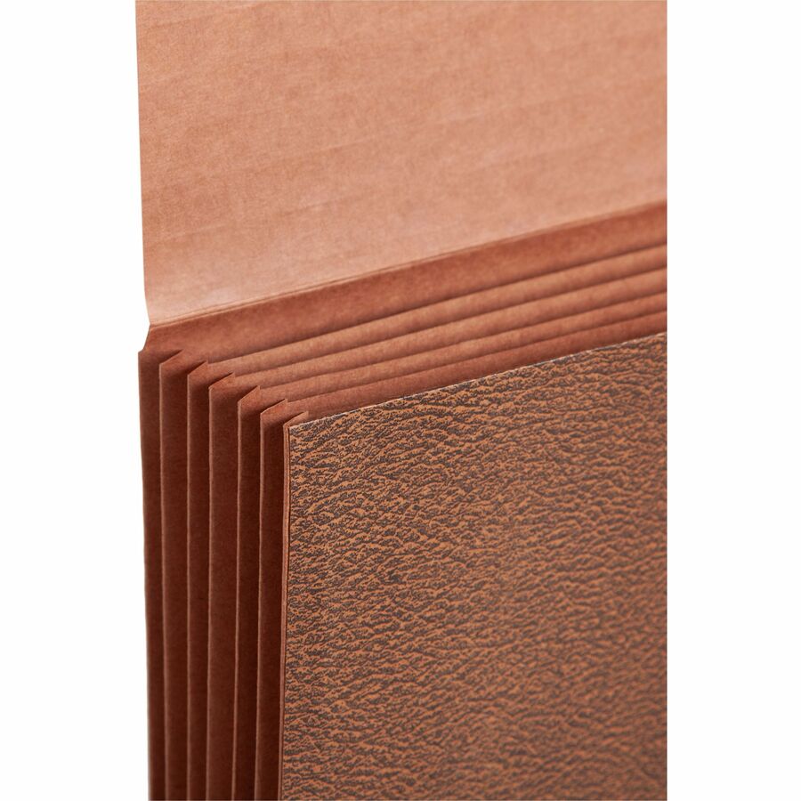 Smead Legal Recycled File Wallet - 8 1/2" x 14" - Capacity5 1/4" Expansion - 6 Pocket(s) - Redrope - 30% Paper Recycled - 10 / Box