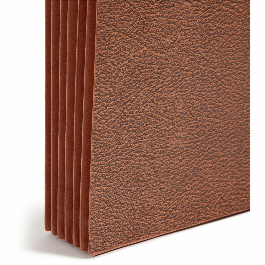 Smead Legal Recycled File Wallet - 8 1/2" x 14" - Capacity5 1/4" Expansion - 6 Pocket(s) - Redrope - 30% Paper Recycled - 10 / Box