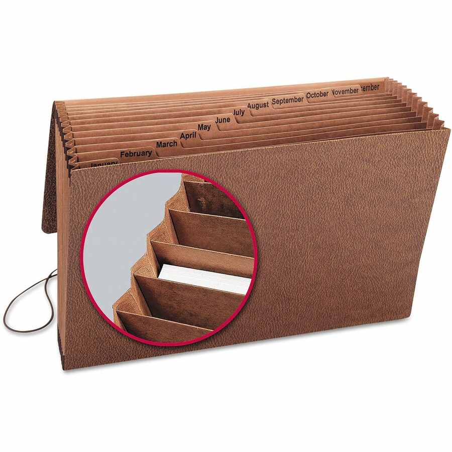Smead TUFF 70390 Legal Recycled Expanding File - 8 1/2" x 14" - 12 Pocket(s) - Redrope, Tyvek - Redrope - Flap, Elastic Closure, Reinforced Gusset - 30% Recycled - 1 Each