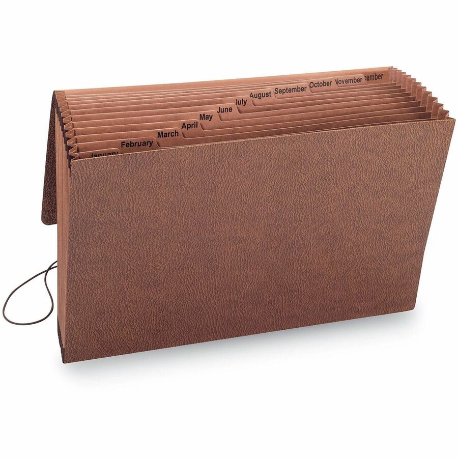 Smead TUFF 70390 Legal Recycled Expanding File - 8 1/2" x 14" - 12 Pocket(s) - Redrope, Tyvek - Redrope - Flap, Elastic Closure, Reinforced Gusset - 30% Recycled - 1 Each
