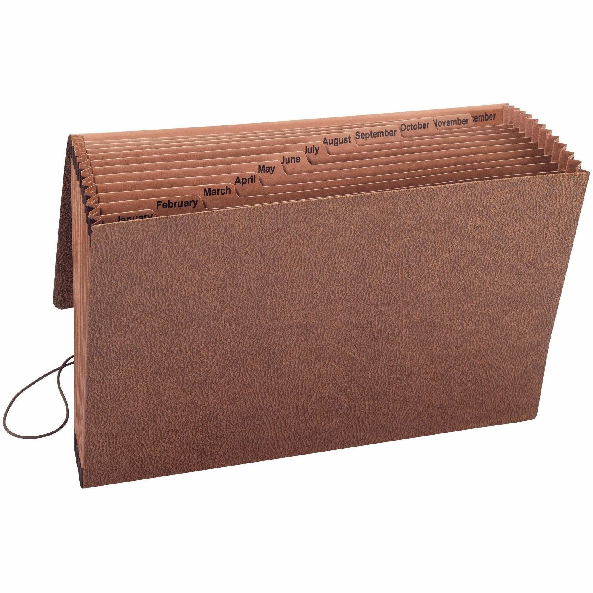 Smead TUFF 70390 Legal Recycled Expanding File - 8 1/2" x 14" - 12 Pocket(s) - Redrope, Tyvek - Redrope - Flap, Elastic Closure, Reinforced Gusset - 30% Recycled - 1 Each