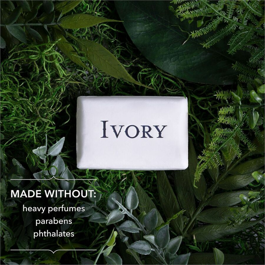 Ivory Bar Soap - Ivory-clean Scent - 3.10 oz - Dirt Remover, Oil Remover - Skin - White - Non-clog - 24 / Carton