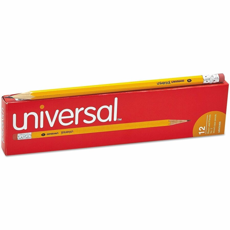 Universal Economy Woodcase Pencil - Black Lead - #2 - Yellow Wood Barrel - 1 Pack