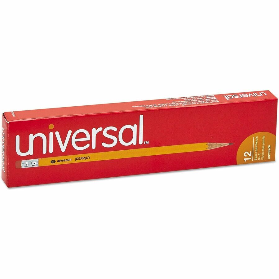 Universal Economy Woodcase Pencil - Black Lead - #2 - Yellow Wood Barrel - 1 Pack