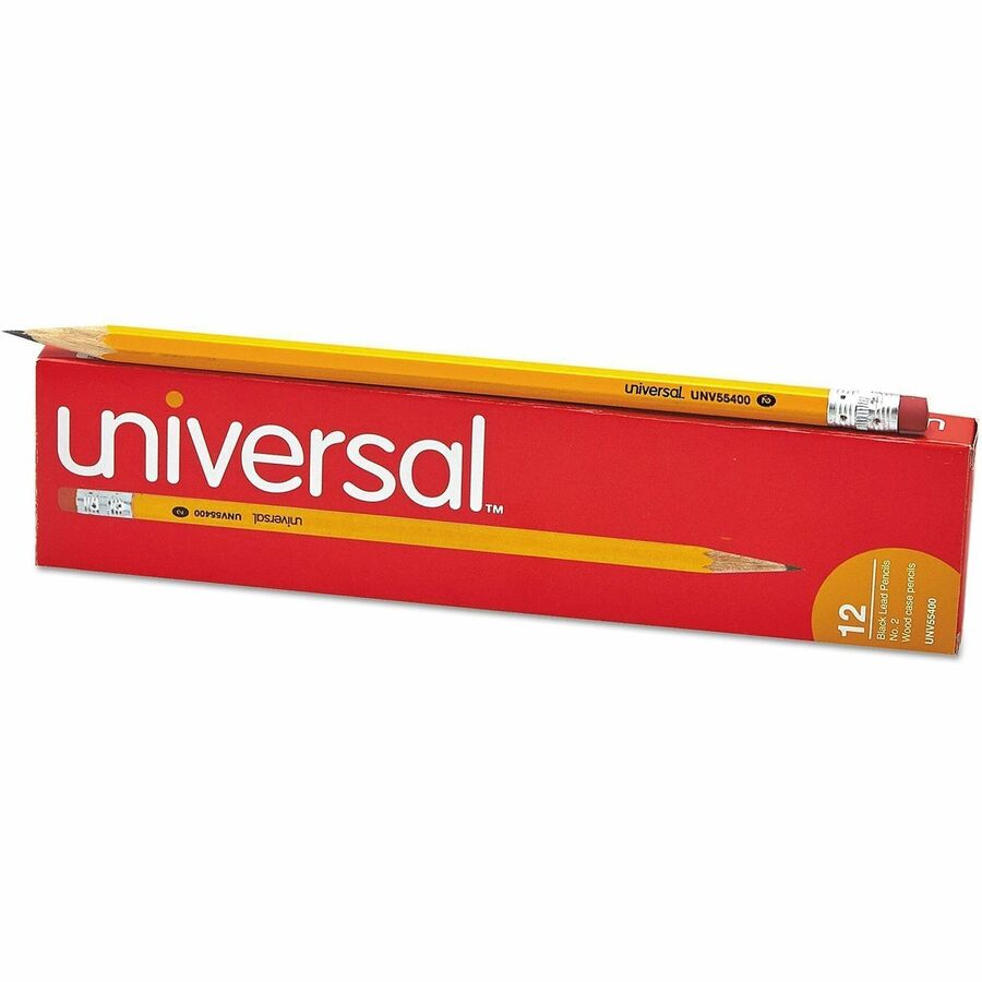Universal Economy Woodcase Pencil - Black Lead - #2 - Yellow Wood Barrel - 1 Pack