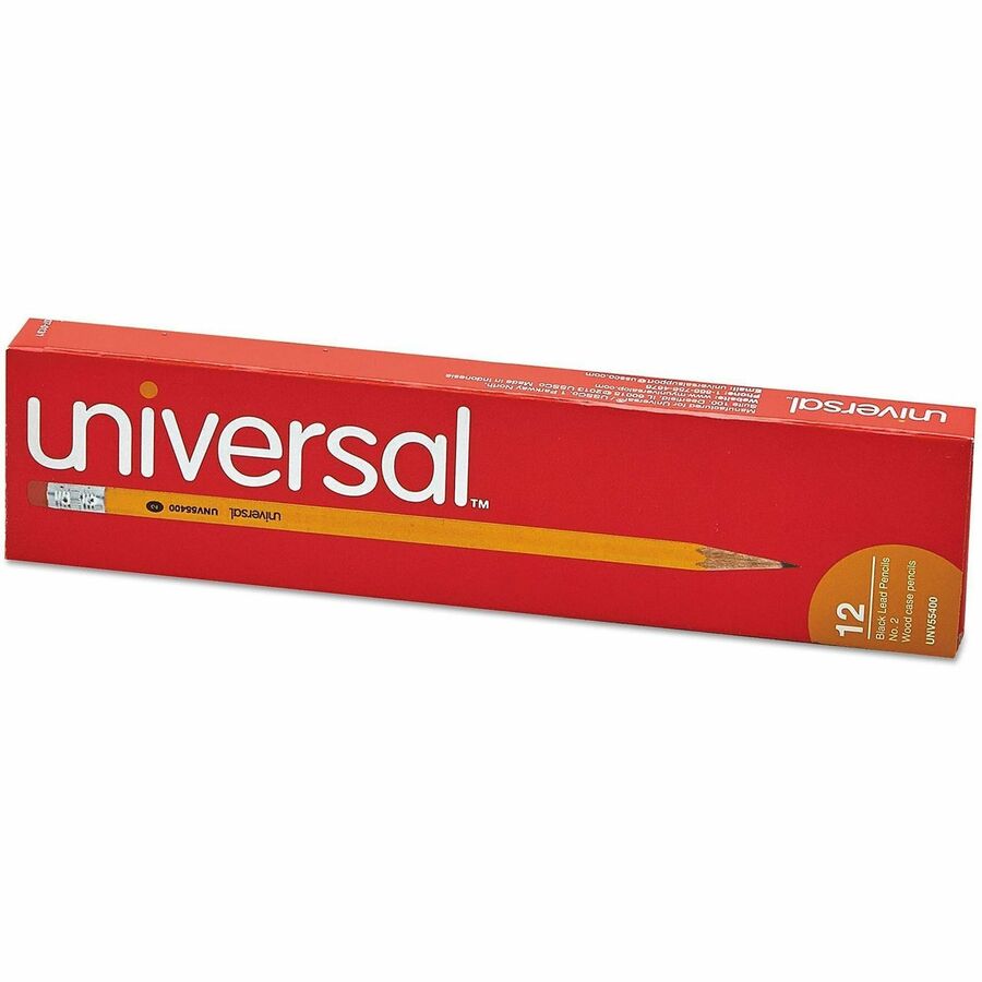Universal Economy Woodcase Pencil - Black Lead - #2 - Yellow Wood Barrel - 1 Pack