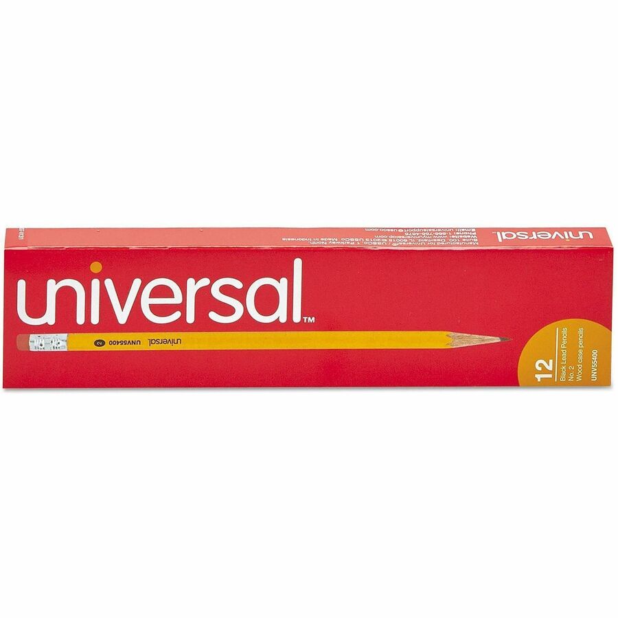 Universal Economy Woodcase Pencil - Black Lead - #2 - Yellow Wood Barrel - 1 Pack
