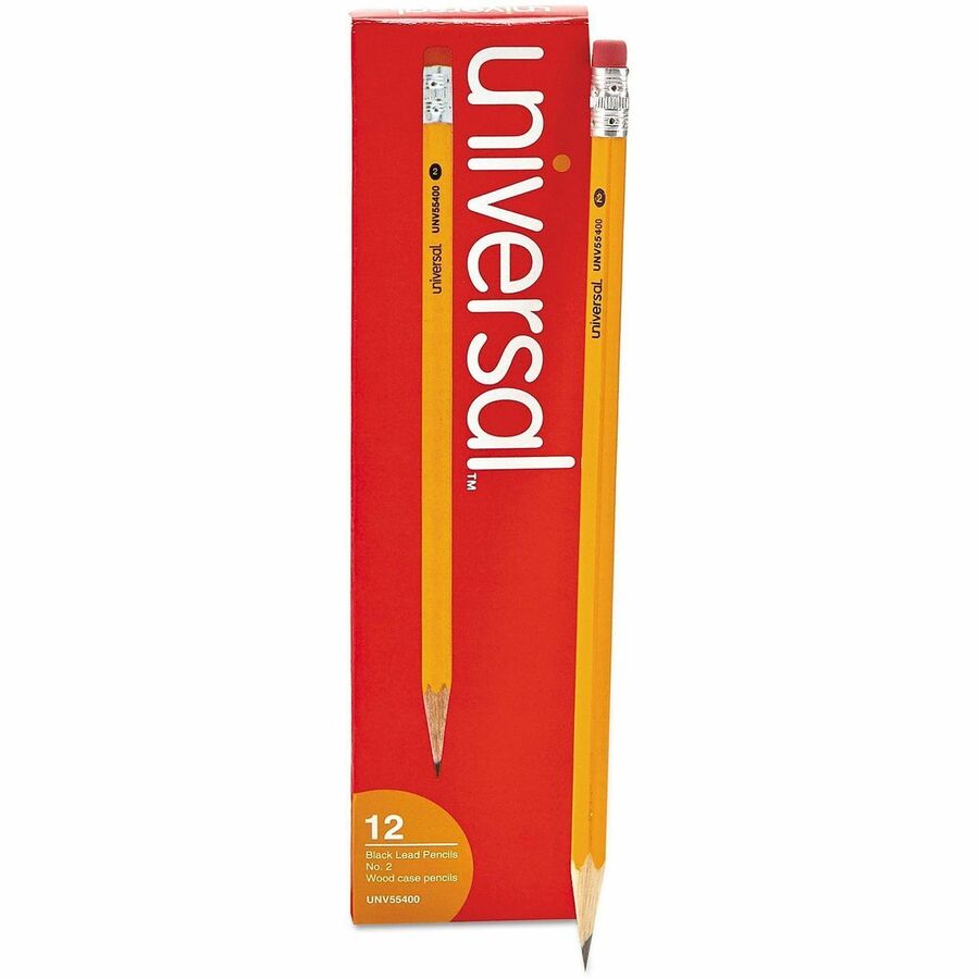 Universal Economy Woodcase Pencil - Black Lead - #2 - Yellow Wood Barrel - 1 Pack