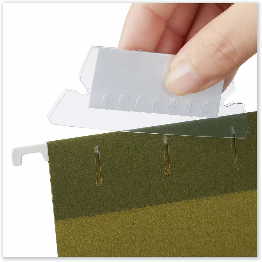 Universal Hanging File Folder Plastic Index Tab - 5 Tab(s)/Set - 2" Tab Width - Clear Tab(s) - 0% - 25 / Pack