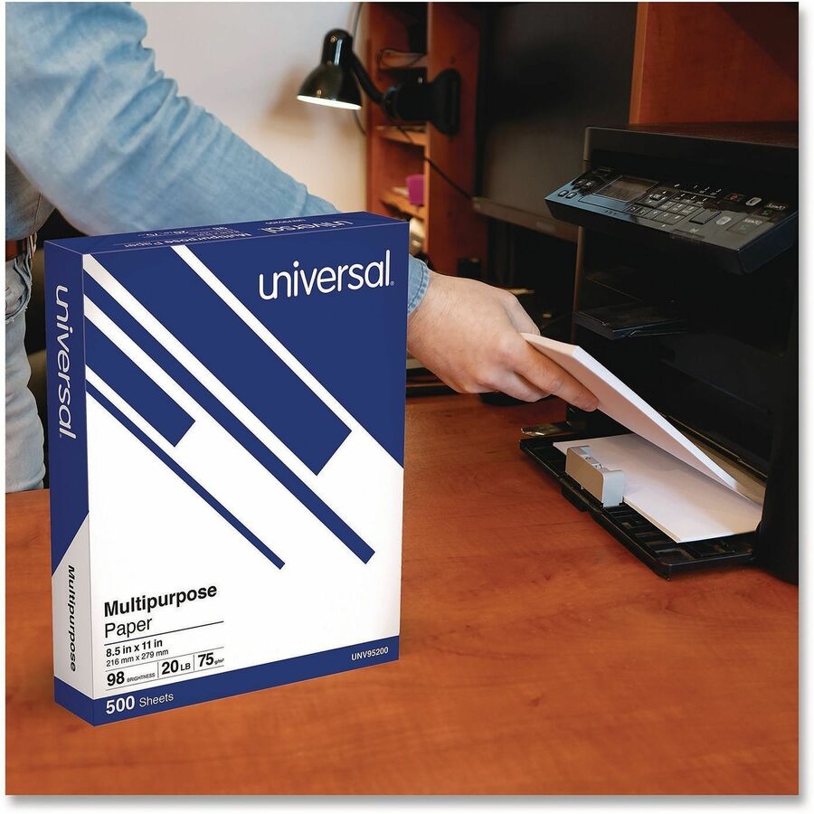 Universal Copy Paper - 98 Brightness - 20 lb Basis Weight - Bright White - 5000 Sheets - 500 Sheets per Ream - 10 Ream per Case