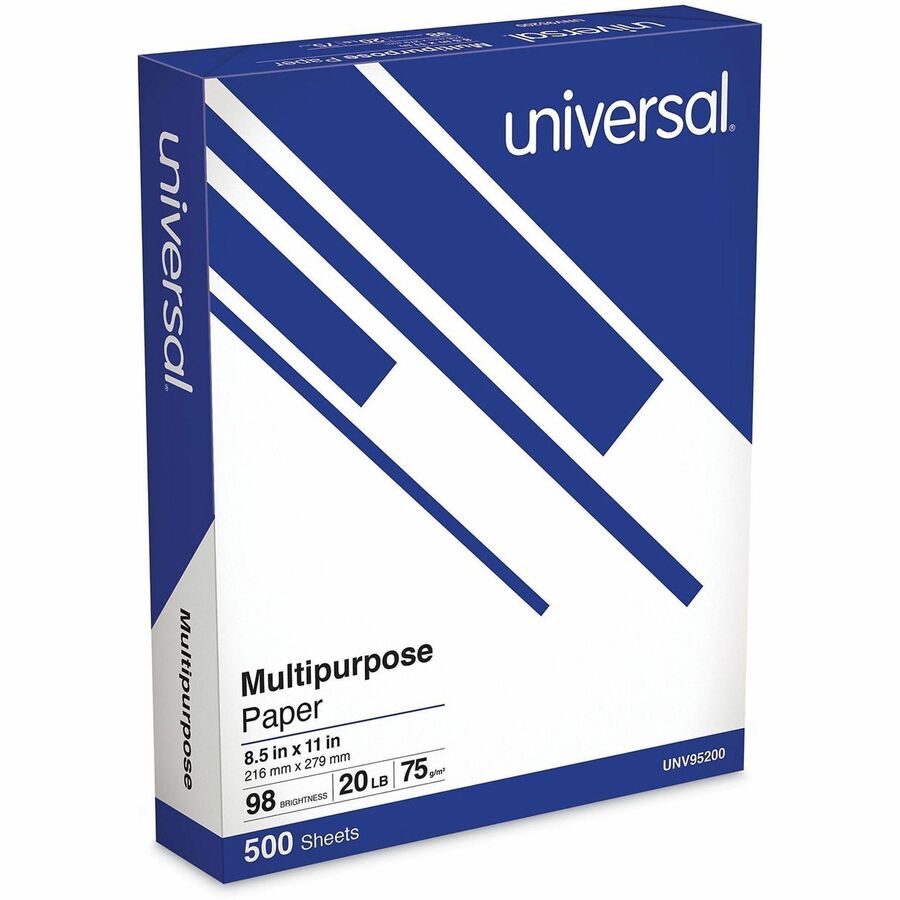 Universal Copy Paper - 98 Brightness - 20 lb Basis Weight - Bright White - 5000 Sheets - 500 Sheets per Ream - 10 Ream per Case
