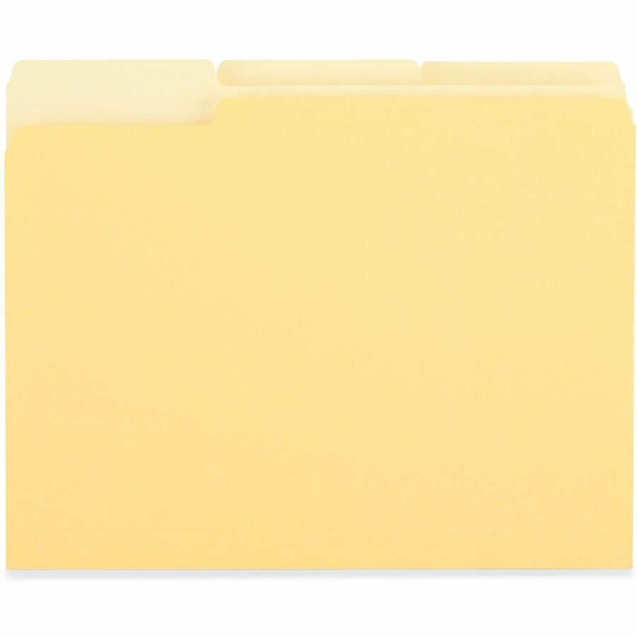 Universal 1/3 Tab Cut Letter Top Tab File Folder - 8 1/2" x 11" - Assorted Tab Position - 11 pt. - Stock - 100 Box