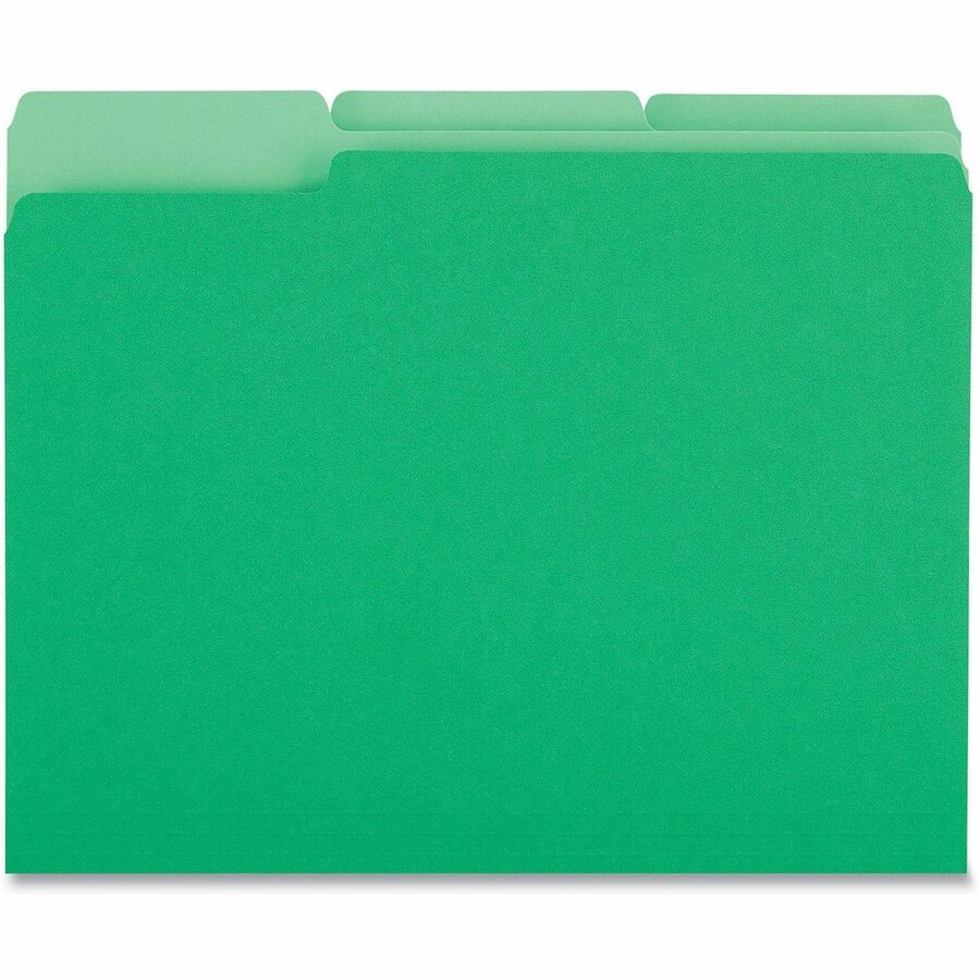 Universal 1/3 Tab Cut Letter Top Tab File Folder - 8 1/2" x 11" - Assorted Tab Position - 11 pt. - Stock - 100 Box