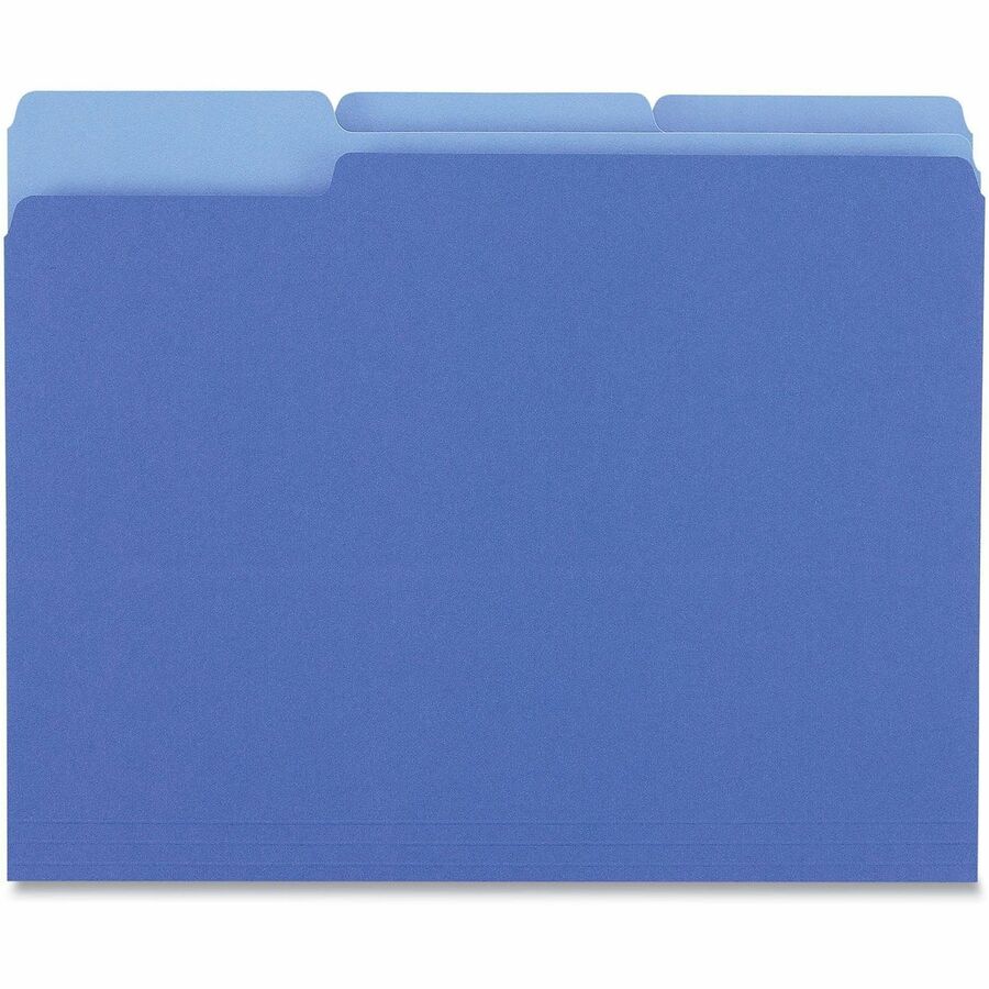 Universal 1/3 Tab Cut Letter Top Tab File Folder - 8 1/2" x 11" - Assorted Tab Position - 11 pt. - Stock - 100 Box