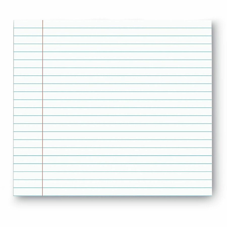 Universal Glue Top Pads, Wide/Legal Rule, 50 White 8.5 x 11 Sheets, Dozen - 1 Subject(s) - 50 Sheets - Glue - 0.34" Ruled - Unruled Margin - 16 lb Basis Weight - Letter - 8 1/2" x 11" Sheet Size - 8.5" Width - White Paper - Chipboard Cover - 1 Dozen