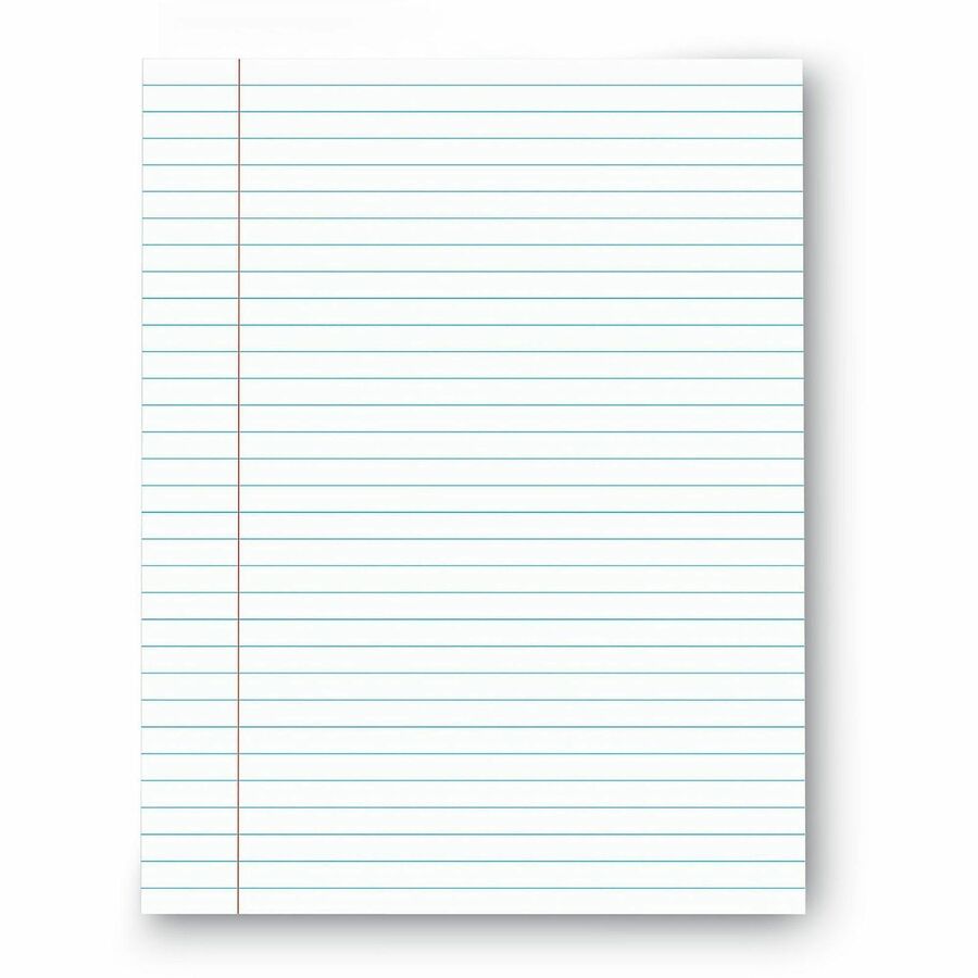 Universal Glue Top Pads, Wide/Legal Rule, 50 White 8.5 x 11 Sheets, Dozen - 1 Subject(s) - 50 Sheets - Glue - 0.34" Ruled - Unruled Margin - 16 lb Basis Weight - Letter - 8 1/2" x 11" Sheet Size - 8.5" Width - White Paper - Chipboard Cover - 1 Dozen