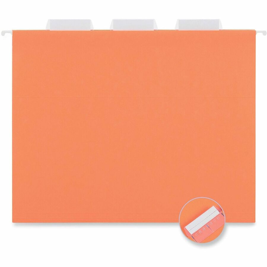 Universal 1/5 Tab Cut Letter Hanging Folder - 8 1/2" x 11" - Assorted Tab Position - 11 pt. - Stock - Assorted, Blue, Bright Green, Red, Violet, Yellow - 25 Box
